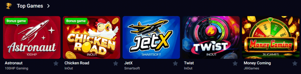 TOP games TOPX casino